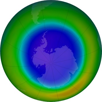 Antarctic ozone map for 2023-09